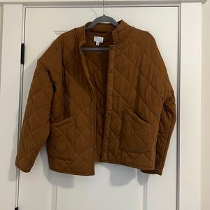 Brown quilted jacket. Free people dupe